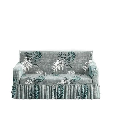LHSJYG Floral Sofa Cover Without Armrests with Skirt, Washable Furniture Protector, Color 12, Large (190–230 cm)