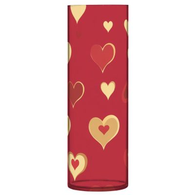Plastic Flower Vase with Heart Design, 30 x 9 cm