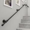 Wrought-Iron Stair Handrail, Matte Black Powder Coating, 60 cm to 3 m Length view 3