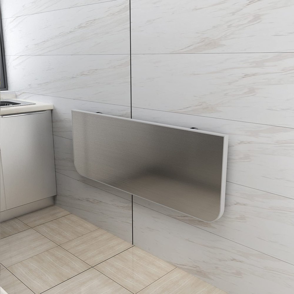 Folding Wall-Mounted Table, Stainless Steel