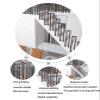 Black Square Side-Mounted Wrought Iron Railing for Indoor and Outdoor Use view 3