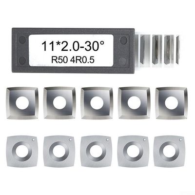 Tungsten Carbide Cutter Inserts, 10-Piece, 11 x 11 x 2 mm, for Spiral Planer Cutter Heads