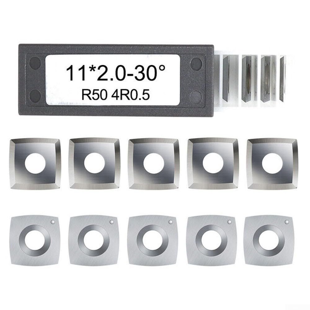 Tungsten Carbide Cutter Inserts, 10-Piece, 11 x 11 x 2 mm, for Spiral Planer Cutter Heads