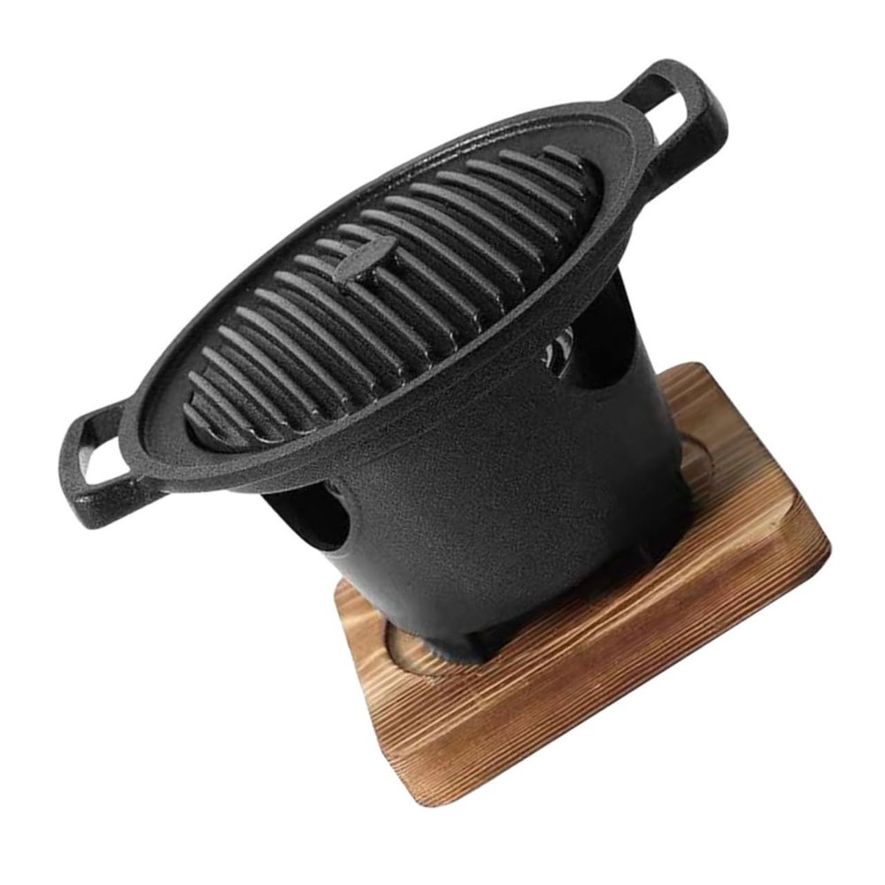 NULYLU Portable Aluminum and Wood Grill Oven with Nonstick Grate