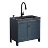 Utility Sink Cabinet with Faucet, Black Stainless Steel view 1