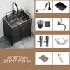 Utility Sink Cabinet with Faucet, Black Stainless Steel view 2