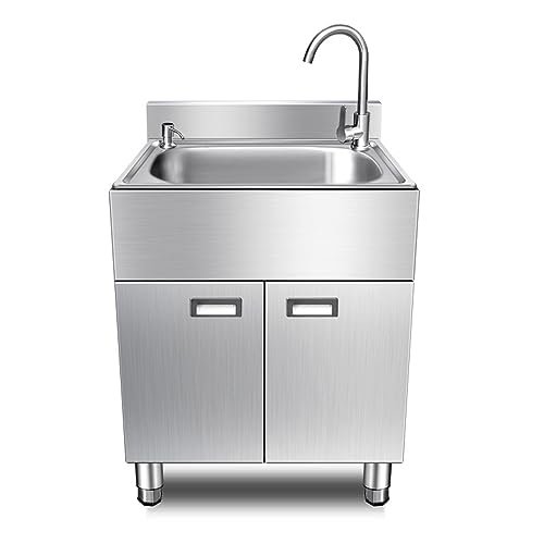 Generic Kitchen Sink with Base Cabinet, Stainless Steel Sink and Faucet (53 x 40 x 80 cm)