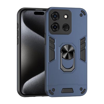 Jiajihua Case for Infinix Smart 7 Plus, Smart 7 (India) and Smart 7 HD, Magnetic Car Mount Kickstand, Hard PC + TPU, Blue