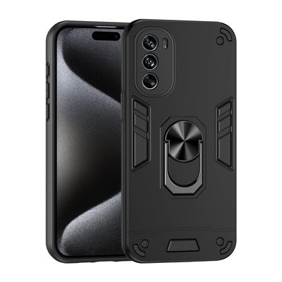 Jiajihua Case Compatible with Moto G62 5G, 2-in-1 Magnetic Car Mount Stand, Black