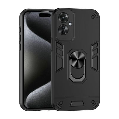 Lucyliy Case for Oppo Reno11 F 5G with Tempered Glass Screen Protector, Black