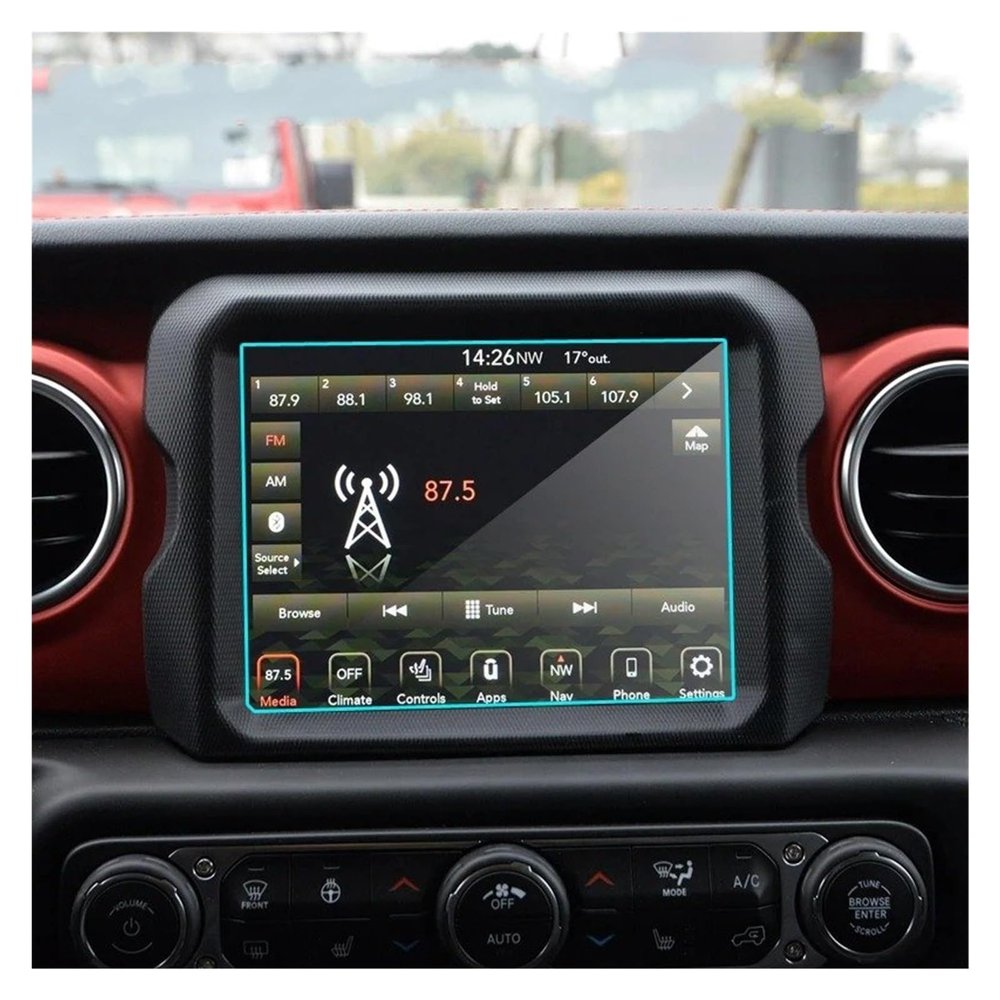 8.4-Inch Tempered Glass Screen Protector for Jeep Wrangler JL 2018 GPS Navigation