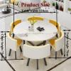 SFSLBFB 7-Piece Dining Table Set for 6, 6 PU Leather Chairs, Metal Frame, 120 x 120 x 75 cm view 2