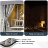 LUNCHS Bunk Bed Curtains, 2 m Long, with Retractable Half Frame, All-Season Bedroom Curtains (3 Curtains + Shelf, 1.2 m, Flower A) view 3