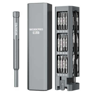WORKPRO 60-in-1 Precision Screwdriver Set with Cr-V Bits and Magnetic Storage Box