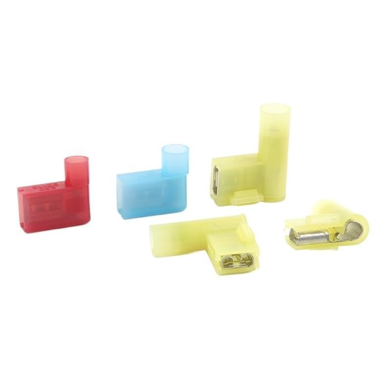 LTRAJUYNH 25-Piece 6.3 mm Insulated Flag Female Spade Wire Terminals, Yellow
