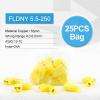 LTRAJUYNH 25-Piece 6.3 mm Insulated Flag Female Spade Wire Terminals, Yellow view 2