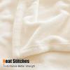 GAIFNAG Rabbit Plush Blanket 90 x 280 cm, 230 GSM Flannel, Extra Soft, Washable, Cream view 4