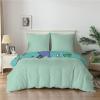 Qiwagu Green Bedding Set 220 x 240 cm, Abstract Geometric Pattern, Soft Breathable Microfiber, Wrinkle-Free Reversible Duvet Cover with 2 Pillowcases 80 x 80 cm view 2