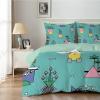 Qiwagu Green Bedding Set 220 x 240 cm, Abstract Geometric Pattern, Soft Breathable Microfiber, Wrinkle-Free Reversible Duvet Cover with 2 Pillowcases 80 x 80 cm view 3