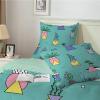 Qiwagu Green Bedding Set 220 x 240 cm, Abstract Geometric Pattern, Soft Breathable Microfiber, Wrinkle-Free Reversible Duvet Cover with 2 Pillowcases 80 x 80 cm view 4
