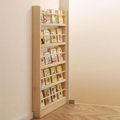Narrow Solid Wood Bookshelf, 10 cm Wide