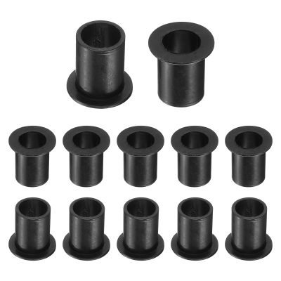 QUARKZMAN 12-Pack Flanged Nylon Bushings, 13 mm ID x 16.1 mm OD x 22.1 mm L, Black