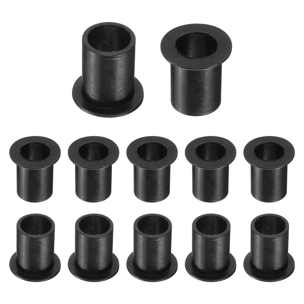 QUARKZMAN 12-Pack Flanged Nylon Bushings, 13 mm ID x 16.1 mm OD x 22.1 mm L, Black