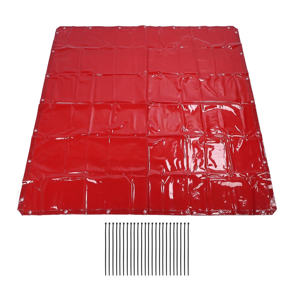 Welding Screen, 5.7 x 5.7 ft, Flame-Resistant, Professional Safety Curtain, Red