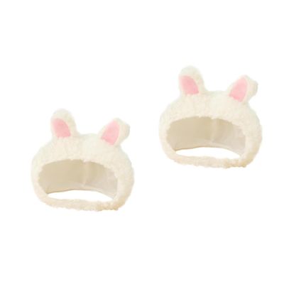 VALICLUD 2-Pack Warm Plush Hats with Cute Bunny Ear Design for Christmas, Halloween, and Parties