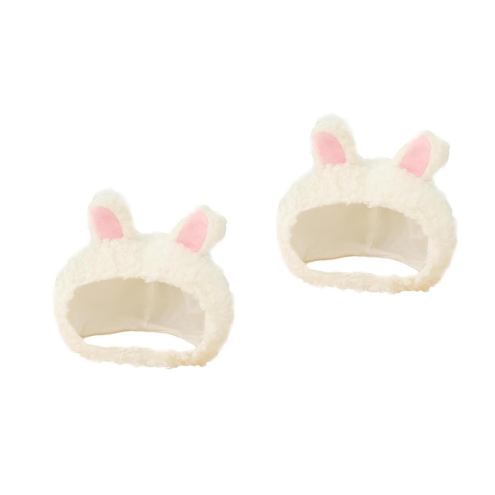 VALICLUD 2-Pack Warm Plush Hats with Cute Bunny Ear Design for Christmas, Halloween, and Parties