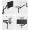 RUNZE765Z TV Wall Mount, Adjustable Single Monitor Arm, up to 35 in, 22.0 lb, Clamp and Grommet view 4