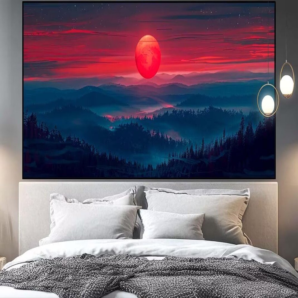 5D Diamond Painting Forest Sunset, Full Square Drill, 300 x 100 cm