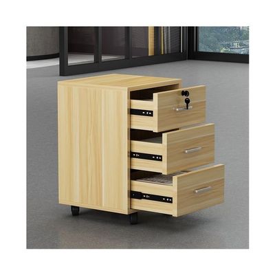 Modern Filing Cabinet with Lock and Casters
