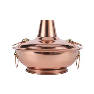 Vintage Copper Hot Pot Shabu Shabu Cooker, 30 cm (Copper 34 cm)