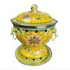 WQZzjm Vintage Enamel Hot Pot, Rosso, Yellow, 19 x 21 cm view 1