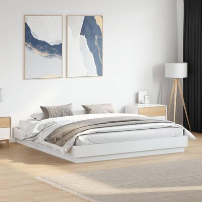 NQJIBUE Home Garden Bed Frame Without Mattress, White, 180 x 200 cm, Super-King