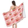 Leichong Strawberry Print Microfiber Beach Towel, 63 x 31 in, 3D Fruit Bath Towel view 1