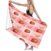 Leichong Strawberry Print Microfiber Beach Towel, 63 x 31 in, 3D Fruit Bath Towel view 2