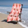 Leichong Strawberry Print Microfiber Beach Towel, 63 x 31 in, 3D Fruit Bath Towel view 3