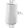 ZQDUFEA Tall Round Flower Pot with Drainage Holes, White Ceramic Planter for Garden, Terrace, or Houseplants view 2