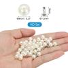PATIKIL 100 Sets 8mm Round White Faux Pearl Studs for Clothing view 2