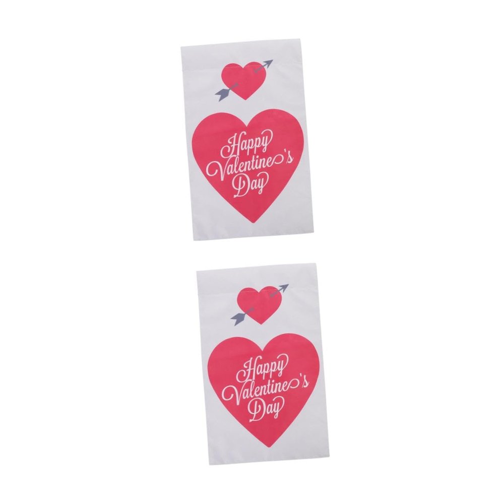 BESPORTBLE 2-Piece Valentine's Day Garden Flag Set, Double-Sided Outdoor Decoration