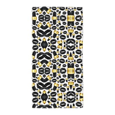 SamLng 30.5 x 61 cm Large Towel, Lightweight Black Lips Print
