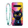 Sinyunron Case Compatible with Samsung Galaxy S10 5G, Shockproof Scratch-Resistant TPU Protective Case with Pattern and Colorful Keychain, Cat-01 view 1