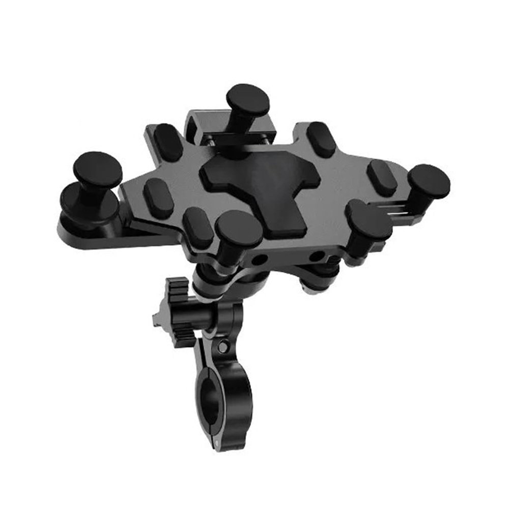 NVETJMUA Motorcycle Phone Mount, Universal 540° Adjustable Handlebar Holder, H96 Black