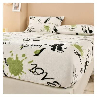CYMMIYT Velvet Winter-Warm Fitted Sheet for Double, Queen, or King Beds, Xsgd, 138 x 190 x 30 cm, 1 pc