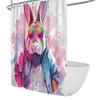 SHUODAOCO Stylish Rabbit Polyester Shower Curtain with Hooks, 120W x 180L cm view 1