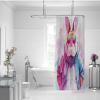 SHUODAOCO Stylish Rabbit Polyester Shower Curtain with Hooks, 120W x 180L cm view 2