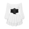 LOSSLO Women's White Pirate Costume Dress with Corset view 4