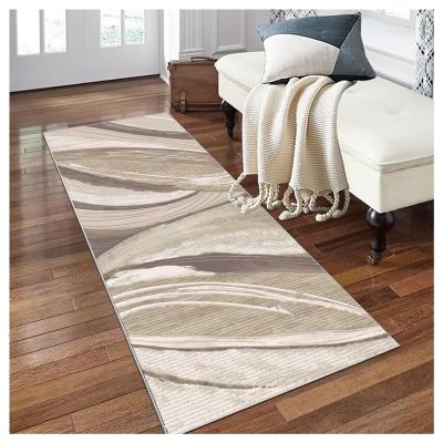 Beige Modern Hallway Runner Rug 110 x 440 cm